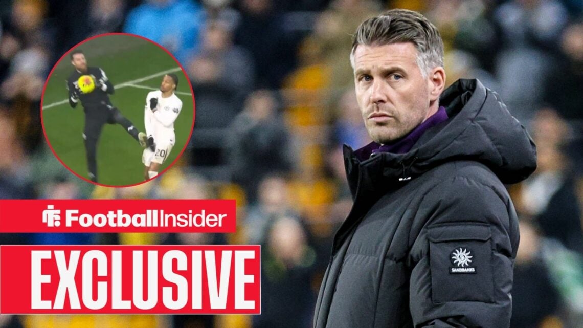 Rob Edwards at Molineux Stadium, Jose Sa's challenge on Joao Pedro