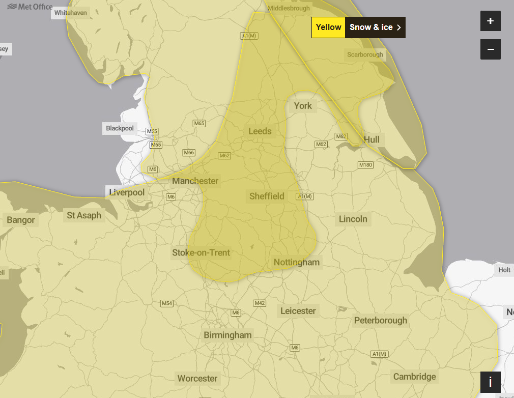 Met Office weather warning for Sheffield