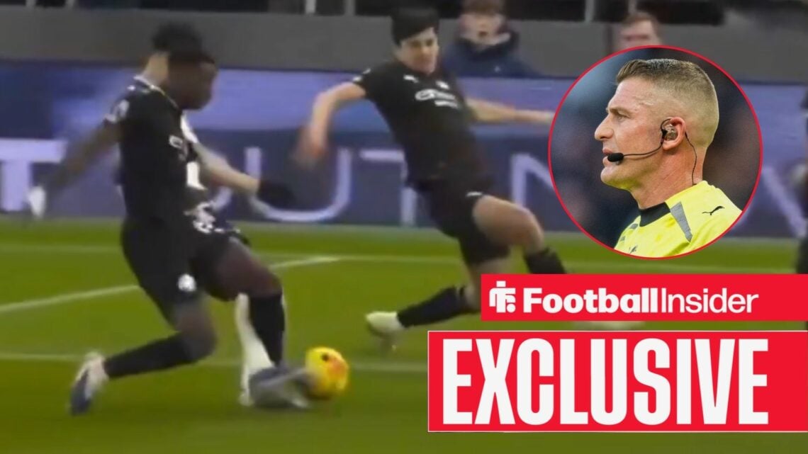 Dominic Solanke's first goal vs Man City, with Rob Jones in a circular inset