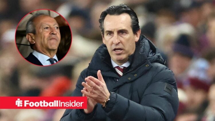 Unai Emery with Nassef Sawiris included in a circular inset