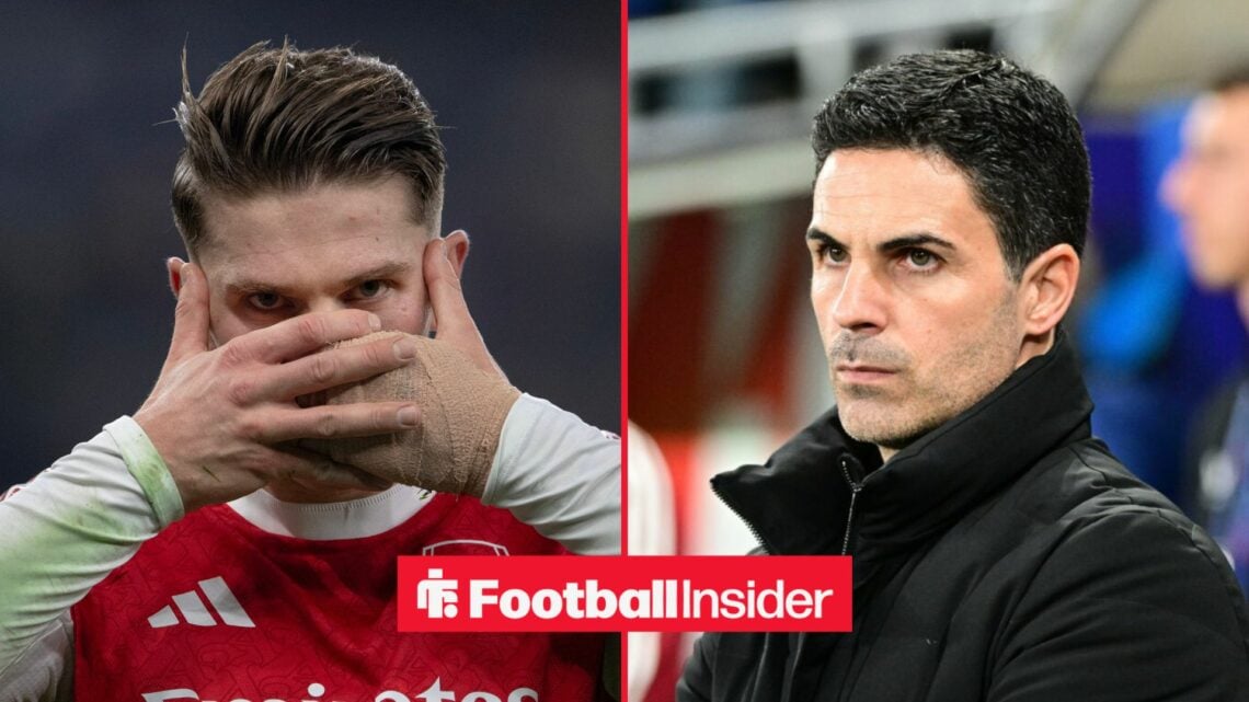 Viktor Gyokeres in action for Arsenal, with Mikel Arteta on the sidelines