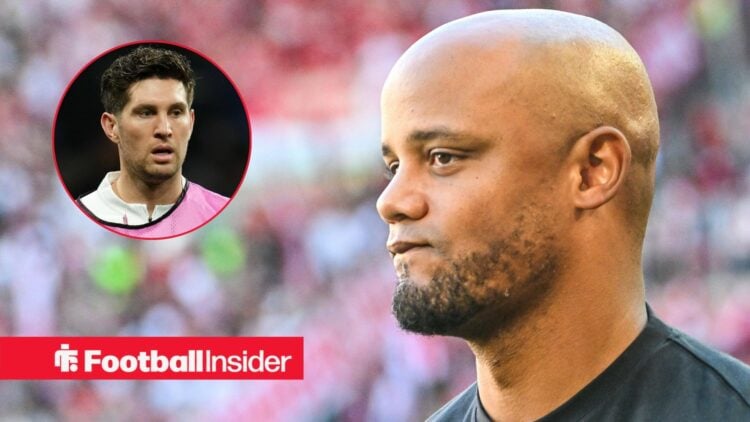 FC Augsburg vs FC Bayern München, im Bild Vincent Kompany Bayern Muenchen *** GER, 1 FBL, FC Augsburg vs FC Bayern Munich 30 08 2025 / John Stones ...