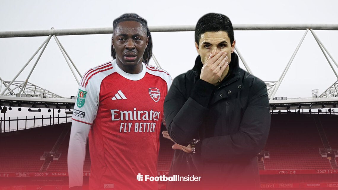 Eberechi Eze and Mikel Arteta at the Emirates Stadium