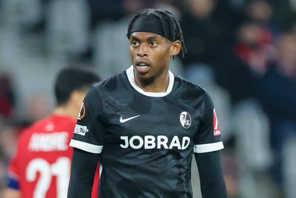 Celtic striker Junior Adamu in action for his previous club Freiburg.