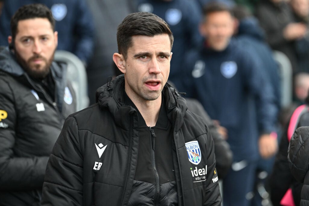 West Brom manager Eric Ramsay looks surprised on the touchline.