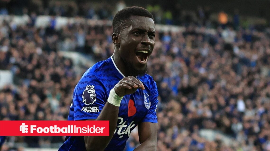 Everton midfielder Idrissa Gueye celebrates scoring