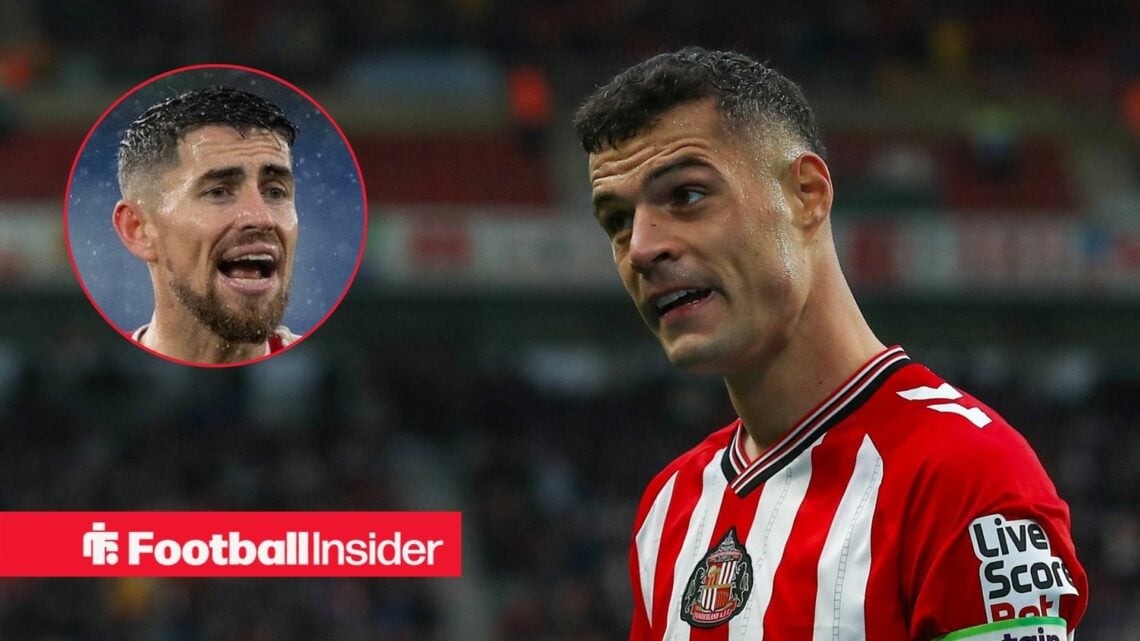 Sunderland midfielder Granit Xhaka with Flamengo midfielder Jorginho inset