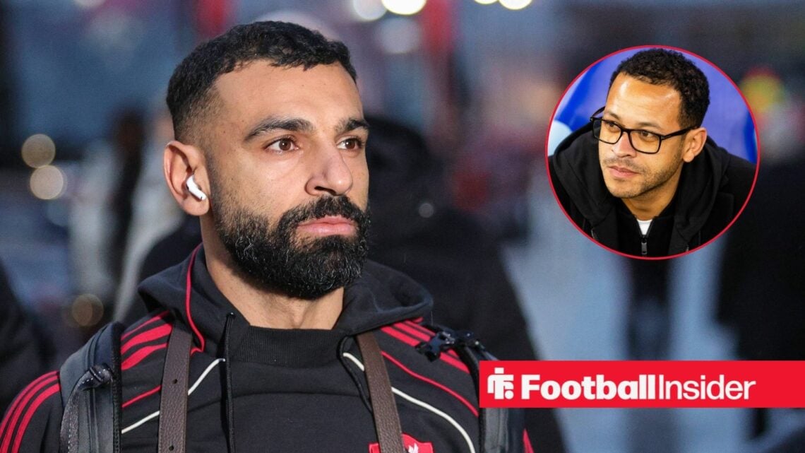 Mohamed Salah looking at Liam Rosenior in circle