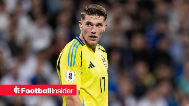 Arsenal striker Viktor Gyokeres playing for Sweden