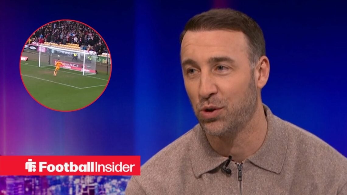 BBC Match of the Day pundit Glenn Murray with screenshot of Sunderland vs Port Vale