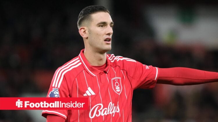 Nottingham Forest striker Lorenzo Lucca points