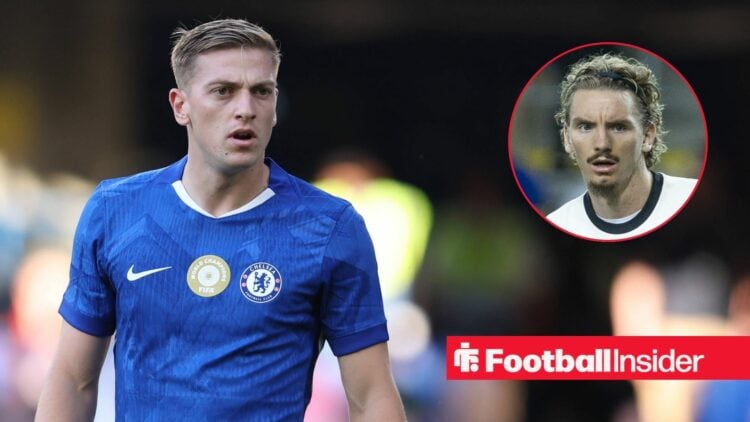 Liam Delap looking at Nick Woltemade in circle