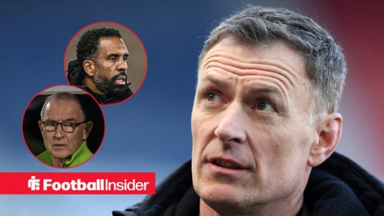 Chris Sutton with Celtic manager Martin O'Neill and Wilfried Nancy inset