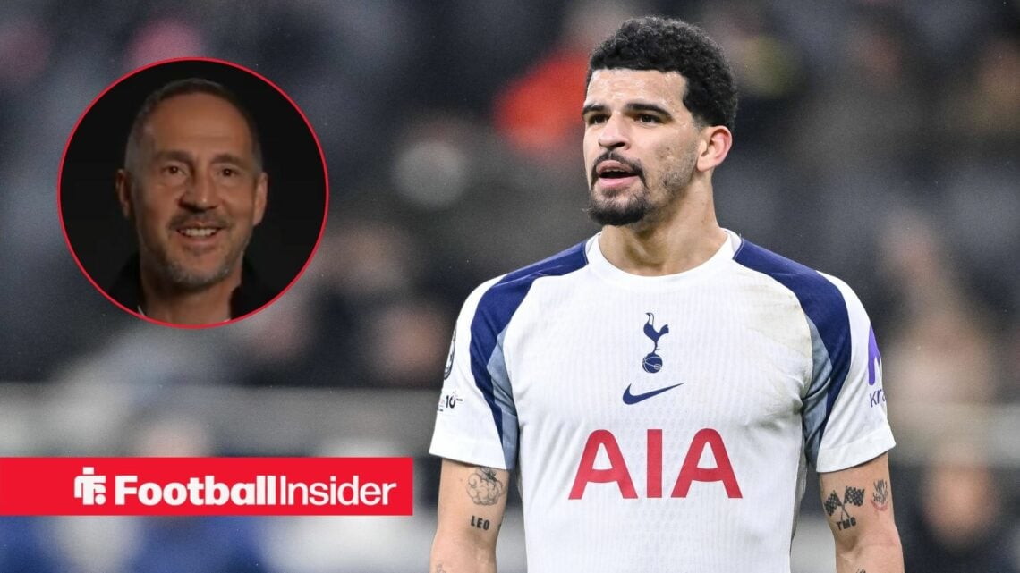 Tottenham striker Dominic Solanke with Adi Hutter inset