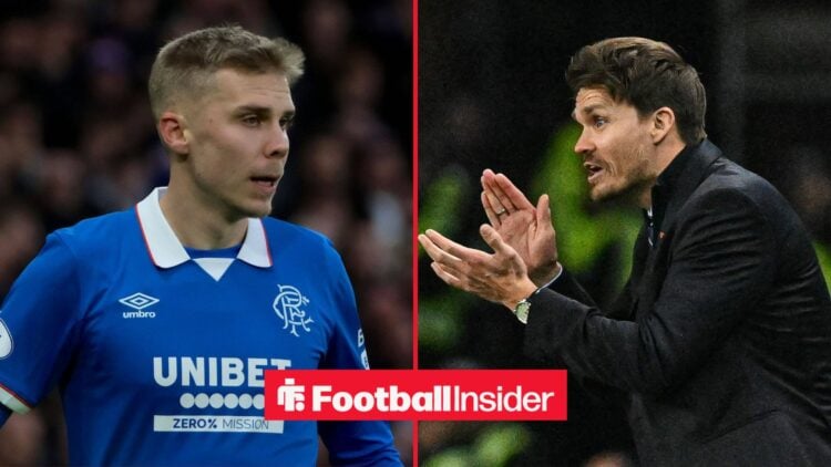 Oliver Antman looking at Danny Rohl on right