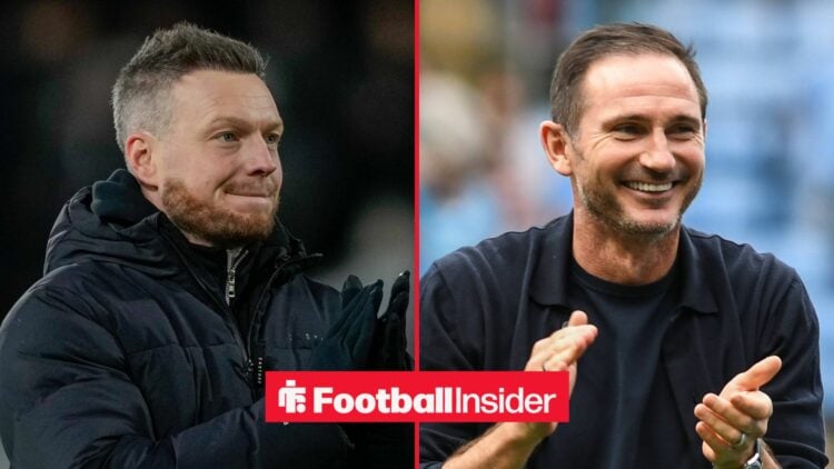 Middlesbrough manager Kim Hellberg claps with Coventry City manager Frank Lampard smiles and claps
