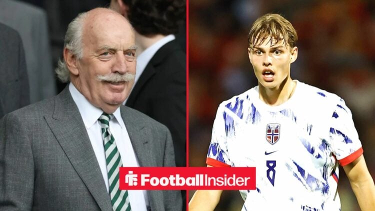 Dermot Desmond looking at Jens Hjerto-Dahl on right