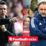 Unai Emery looking at Vitor Pereira on right