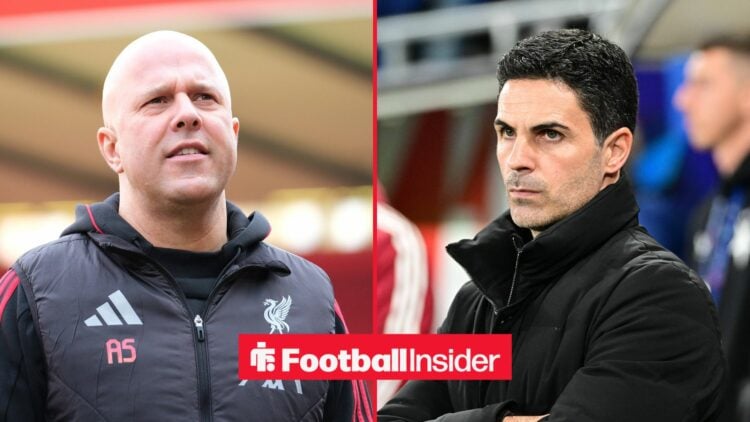 Liverpool manager Arne Slot and Arsenal manager Mikel Arteta