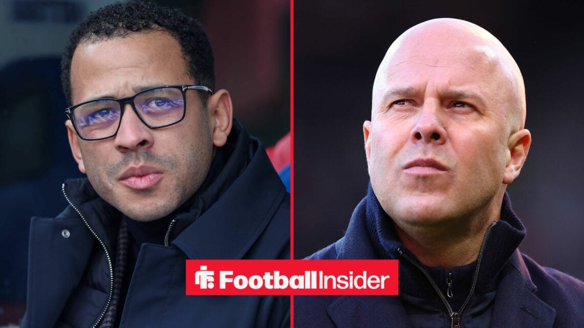 Chelsea manager Liam Rosenior with Liverpool manager Arne Slot