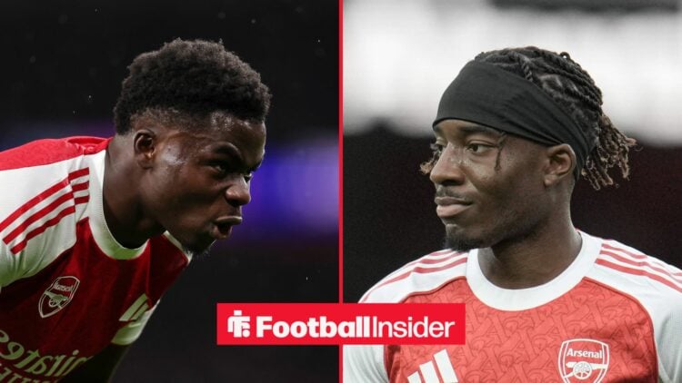 Arsenal wingers Bukayo Saka and Noni Madueke