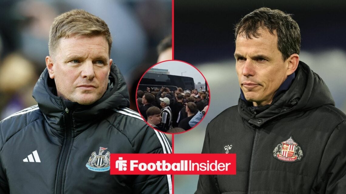 Newcastle United manager Eddie Howe with Sunderland manager Regis Le Bris