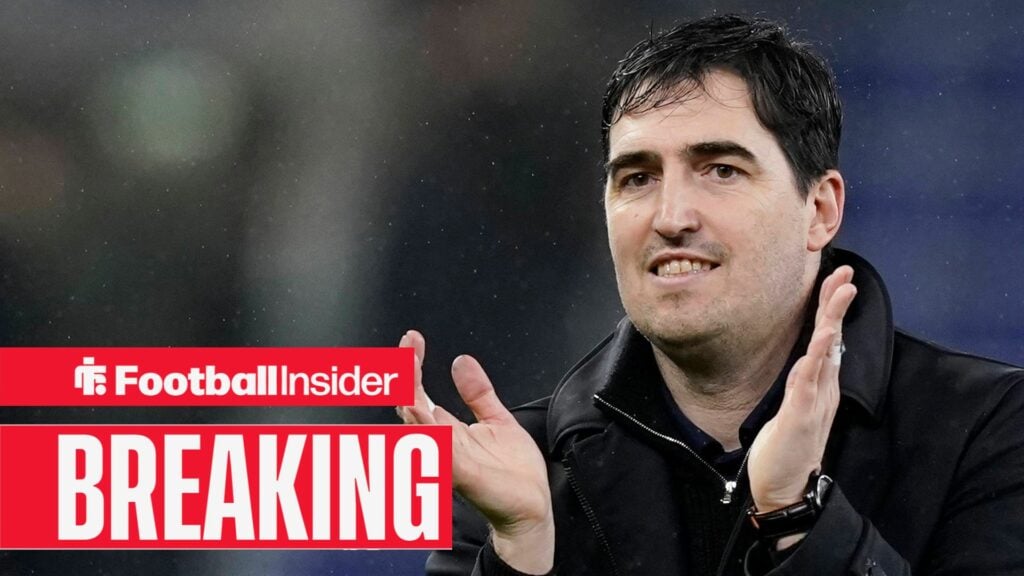 Andoni Iraola manager of Bournemouth enjoys the win during the Everton vs AFC Bournemouth Premier League match at Hill Dickinson Stadium, Liverpool