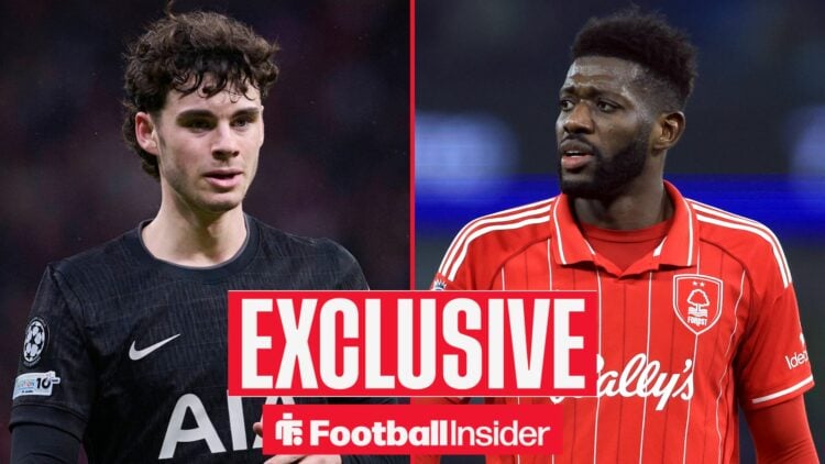 Archie Gray during Champions League 2025/2026, round of 16, 1st leg, March 10 ,2026 / Ibrahim Sangare of Nottingham Forest in action during the Pre...