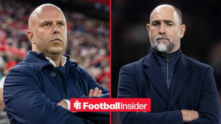 Liverpool manager Arne Slot in front of the Anfield crowd / Tottenham Hotspur Head Coach Igor Tudor, London, Tottenham Hotspur Stadium