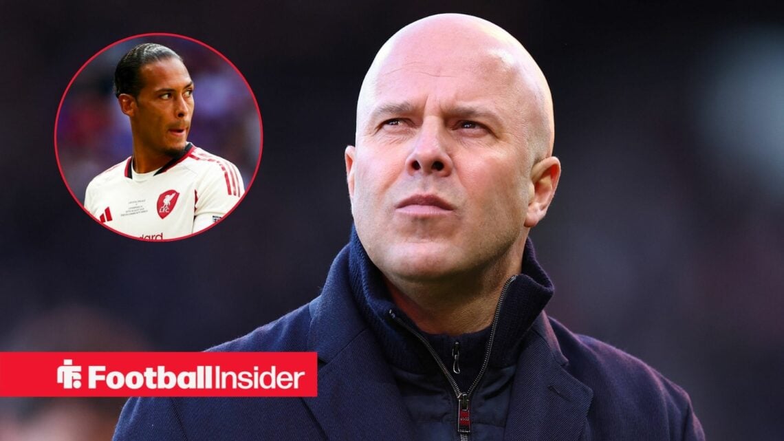 Arne Slot with Virgil van Dijk included in a circular inset