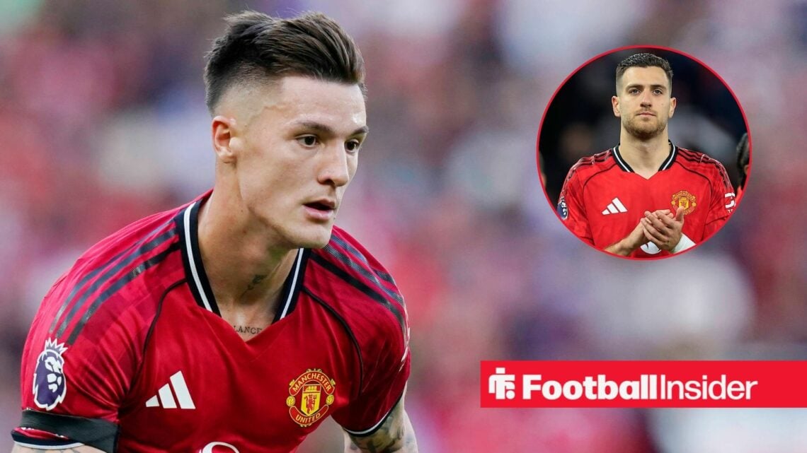 Benjamin Sesko of Manchester United, ManU during the Manchester United vs Arsenal Premier League match at Old Trafford, Manchester / Diogo Dalot 2 ...