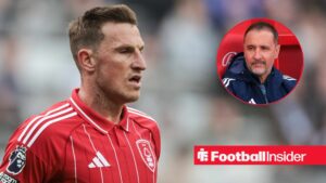 Chris Wood of Nottingham Forest during the Premier League match Newcastle United vs Nottingham Forest at St. James s Park, Newcastle, United Kingdom, 5th October 2025 / Nottingham Forest Head Coach Vitor Pereira seen during the Premier league football match between Nottingham Forest and Liverpool FC at the City Ground
