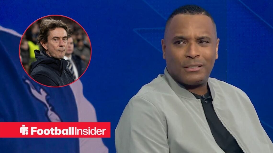 Clinton Morrison speaking on Sky Sports / Tottenham Hotspur Head Coach Thomas Frank before kick off London Tottenham Hotspur Stadium