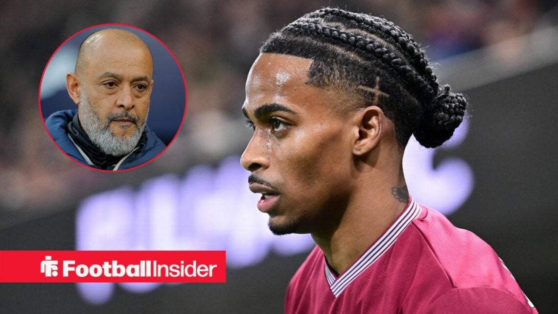 Crysencio Summerville with Nuno Espirito Santo included in a circular inset