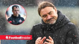 Daniel Farke manager of Leeds United during the Leeds United vs Tottenham Hotspur Premier League match at Elland Road, Leeds / Regis Le Bris at the Stadium of Light