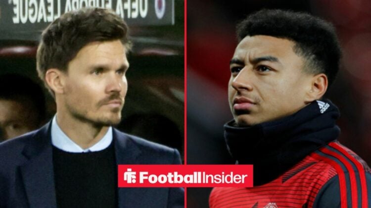 Danny Rohl on the sidelines for Rangers, with Jesse Lingard in training