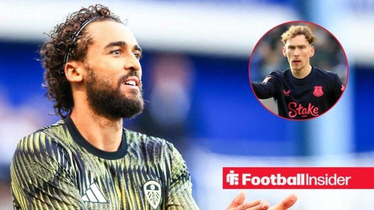 Dominic Calvert-Lewin of Leeds United in the pregame warmup session during the Carabao Cup match Sheffield Wednesday vs Leeds United at Hillsboroug...