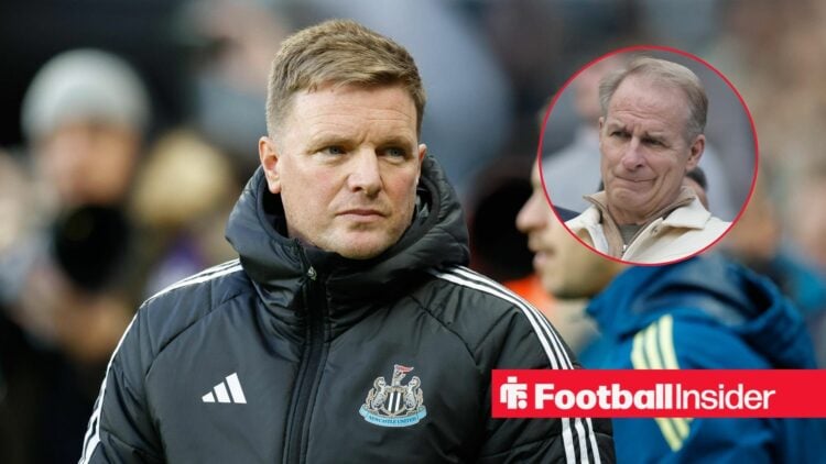 Eddie Howe with David Hopkinson included in a circular inset