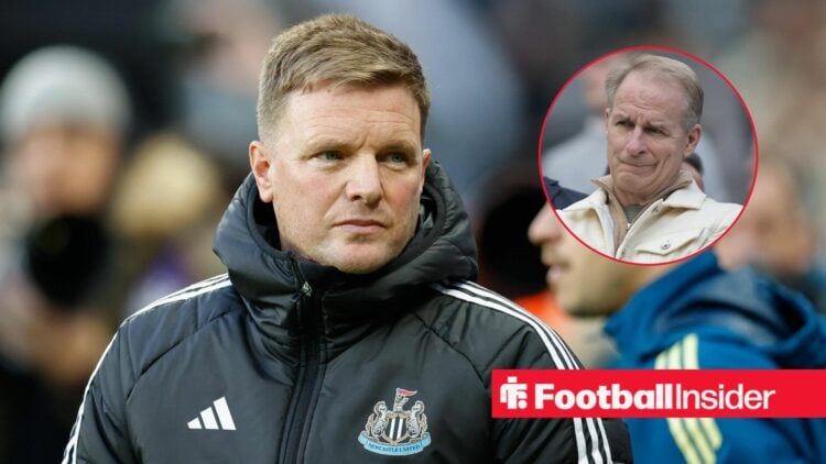 Eddie Howe with David Hopkinson included in a circular inset