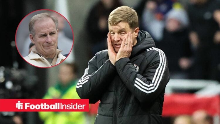 Eddie Howe with David Hopkinson included in a circular inset