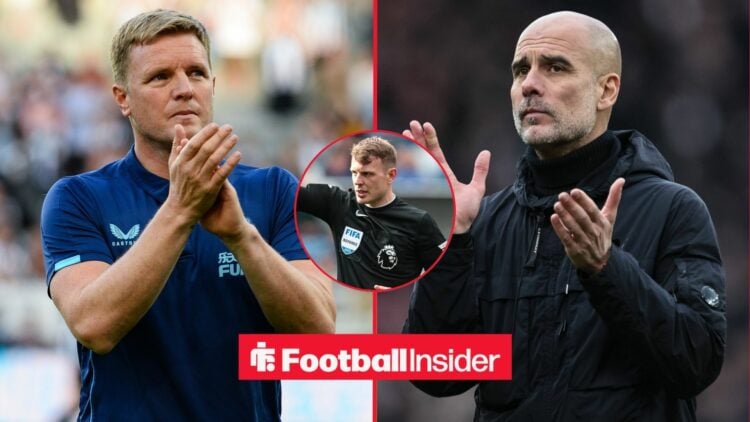 Newcastle United Head Coach Eddie Howe applauds the fans following the Premier League match between Newcastle United and Manchester City at St. Jam...