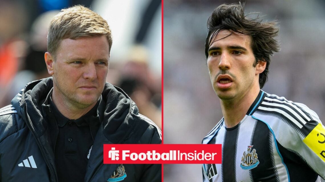 Eddie Howe alongside Sandro Tonali