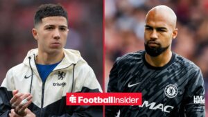 Enzo Fernandez of Chelsea lines up before the Carabao Cup Final match between Chelsea and Liverpool at Wembley Stadium on February 25, 2024 / Robert Sanchez of Chelsea looks on during the Premier League match Nottingham Forest vs Chelsea at City Ground, Nottingham, United Kingdom, 25th May 2025