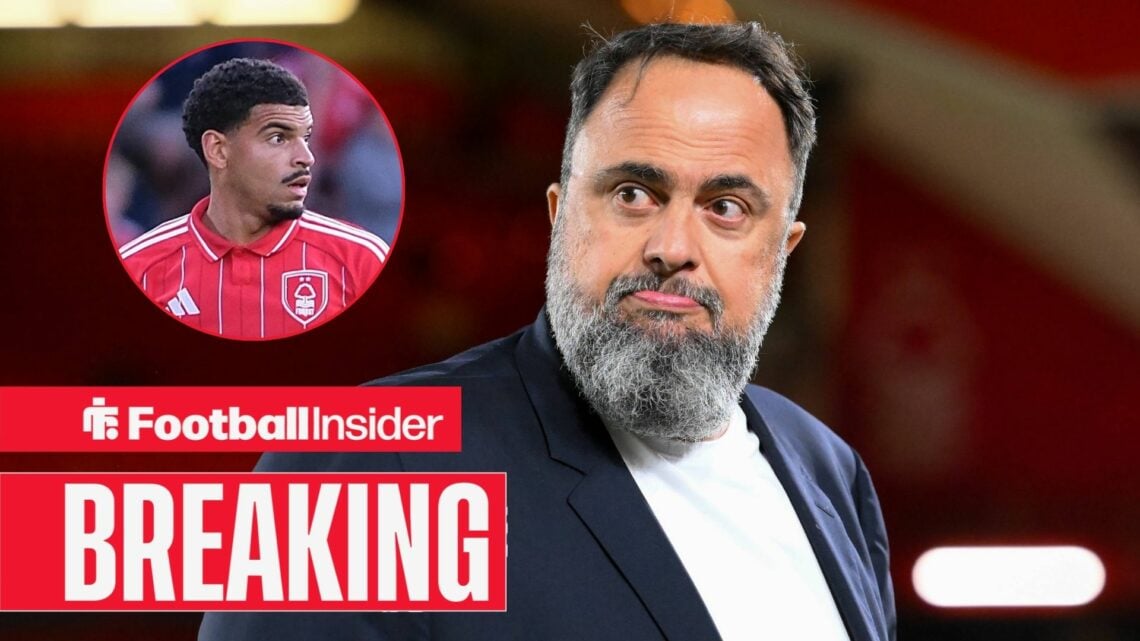 Evangelos Marinakis with Morgan Gibbs-White included in a circular inset