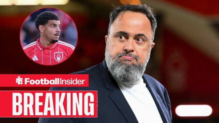 Evangelos Marinakis with Morgan Gibbs-White included in a circular inset