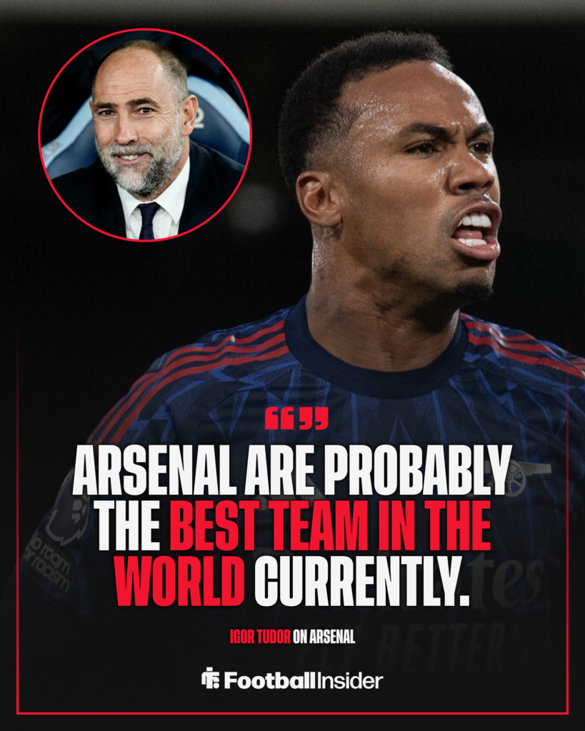 Igor Tudor's comments about Arsenal after losing 4-1