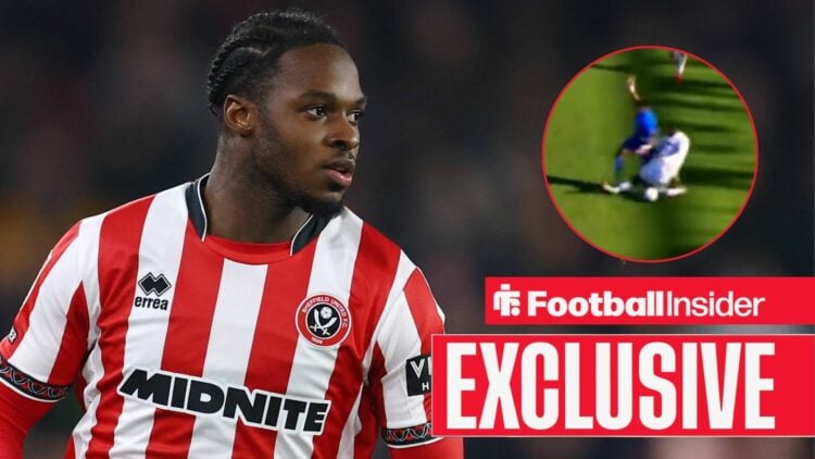 Femi Seriki of Sheffield United during the Sheffield United vs Middlesbrough Sky Bet Championship match at Bramall Lane, Sheffield / Sheffield Unit...