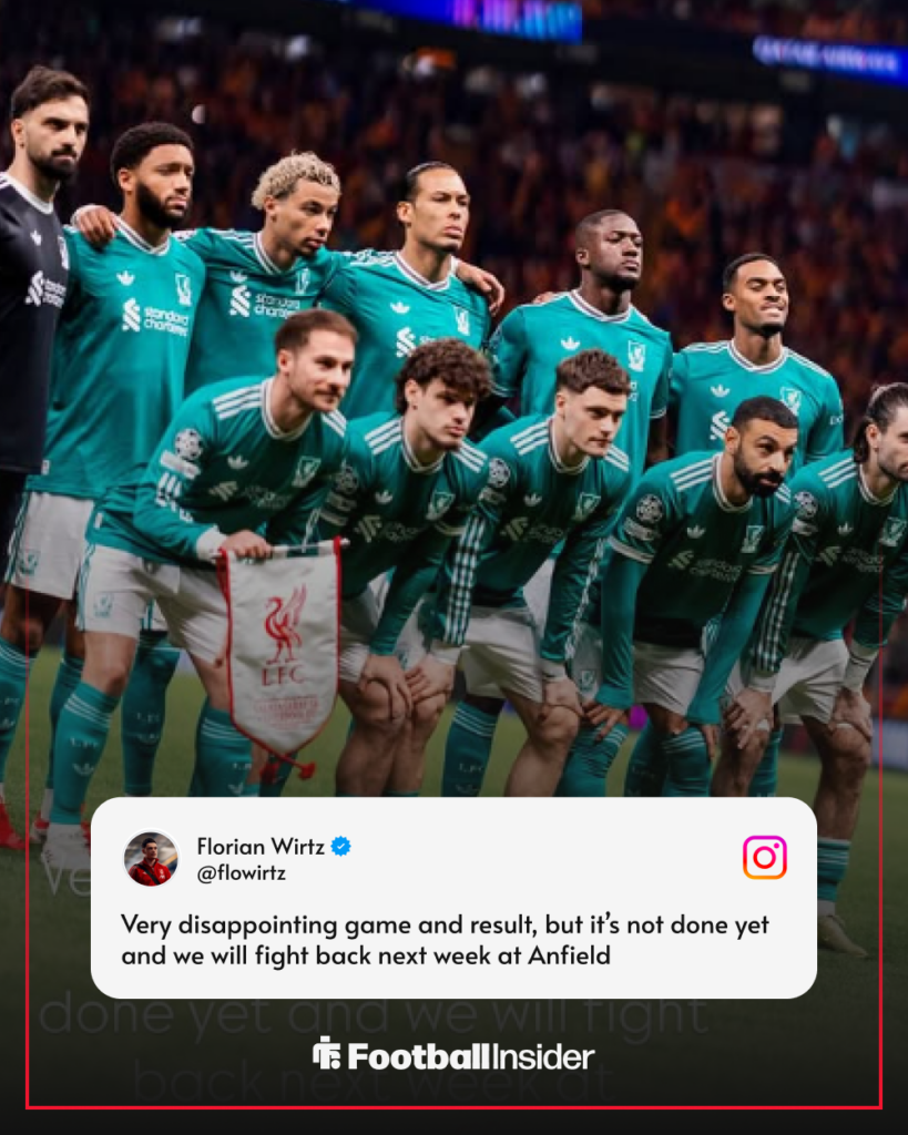 Florian Wirtz's message on Instagram after Liverpool lose to Galatasaray