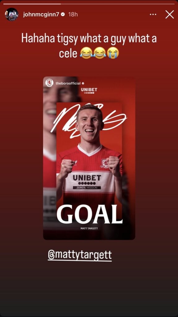 John McGinn message to Matt Targett