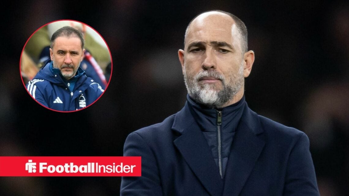 Igor Tudor on the sidelines at Tottenham, with Vitor Pereira in a circular inset